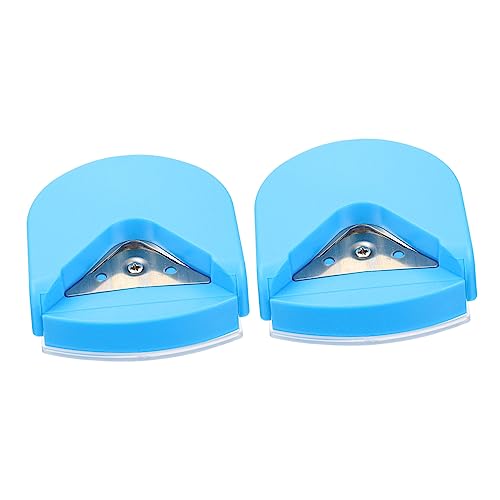 DOITOOL 2 Stück Filet Herrscher Chomper Ecke Eckrundschneider Runder Clipper Körpertrimmer Zwei Locher Kreisschneider Für Papierhandwerk Schläge Slot Papierschneider Blue Rostfreier Stahl von DOITOOL