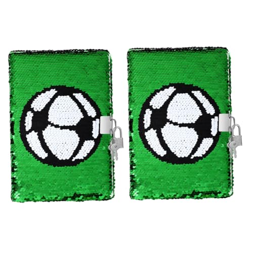 DOITOOL 2 Stück Fußball-Notizbuch Junge Code Notizblock Jungs Schlüssel für Fußball-Pailletten-Tagebuch Pailletten Tagebuch Kinderzeitschrift Paillettennotizbuch Kindertagebuch Metall Grün DOITOOL 2 Stück Fußball-Notizbuch Junge Code Notizblock Jungs Schlüssel für Fußball-Pailletten-Tagebuch Pailletten Tagebuch Kinderzeitschrift Paillettennotizbuch Kindertagebuch Metall Grün von DOITOOL