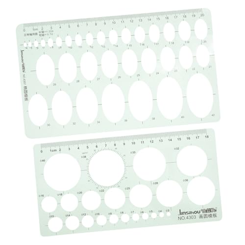 DOITOOL 2 Stück Geometrischer kreisförmiger Herrscher Malformen Schablonenvorlage zum Zeichnen Wiederverwendbare Malereischablonen Malvorlagen Schablonen zum Malen von Mustern Plastik Grün von DOITOOL