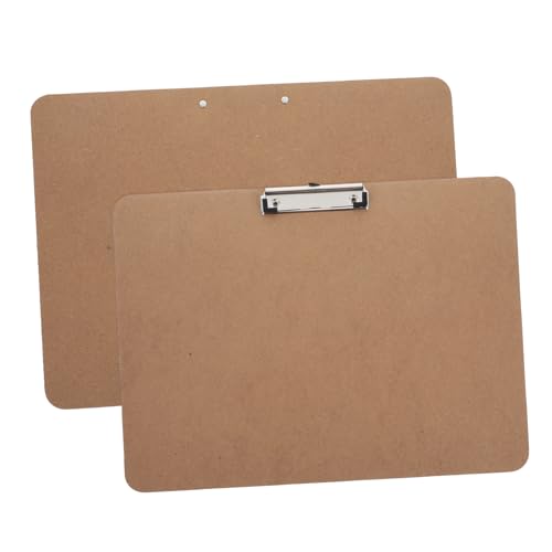 DOITOOL 2 Stück Gürtelclip-Schreibblock Speicher-Zwischenablage Klemmbrett für Outdoor-Zeichnungen Zeichen-Malbrett Krankenschwester Zwischenablage MDF und Edelstahl Light Brown von DOITOOL