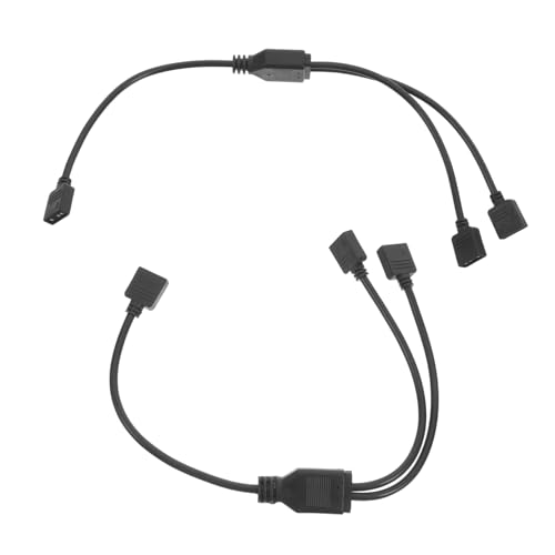 DOITOOL 2 Stück Motherboard-Synchron isator argb-Splitter ARGB Extension Sleeved Kabel Mainboard verlängerungskabel Computerkomponentenverlängerungskabel Plastik Black von DOITOOL
