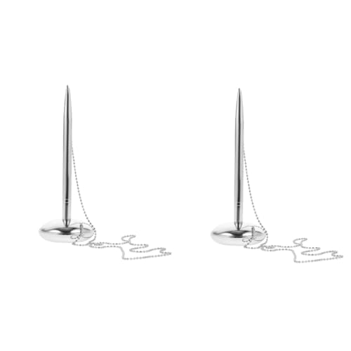 DOITOOL 2 Stück Signature Stift Briefpapier Rezeption Schreibtisch Stift Schreibwaren Empfangsthekenstift Showcase Kugelschreiber Luxus Empfindlich Silver Metall von DOITOOL