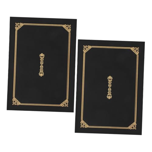 DOITOOL 2 Stück Zertifikatshülle Diplom Ordner Rosa Liste Abdeckung für das Abitur Abschlusszeugnismappe Präsentationsmappe Zertifikatsset Scrollhalter Zertifikat deckt Papier Black von DOITOOL