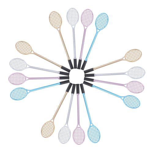 DOITOOL 20 Stück Badmintonschlägerstift Schüttgut Bunt Gelstifte Farbig Blau Party Tennisschläger Stifte Feine Spitze Karikatur Tipp Bußgeld Badminton-stifte Lustiger Stift Plastik von DOITOOL
