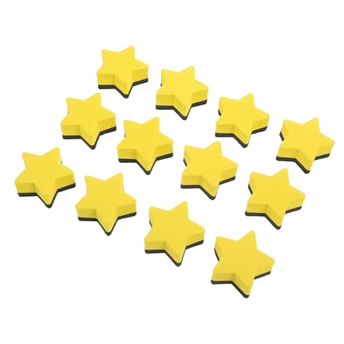 DOITOOL 20 Stück Pentagramm-Radiergummi Zubehör für trocken abwischbare Tafeln Whiteboard-Radierer trocken abwischbare Radiergummis, Großpackung Eraser im Klassenzimmer Filzstoff Gelb von DOITOOL