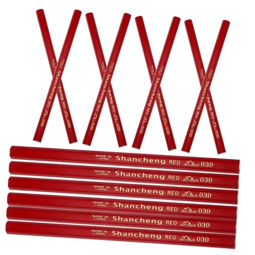 DOITOOL 20 Stück roter Sechskantstift Zimmermannsstift schreibkladde Zeichenstift artisan pen bleistiftset roter Stift Baubleistifte, holzbearbeitung versorgung hölzern von DOITOOL