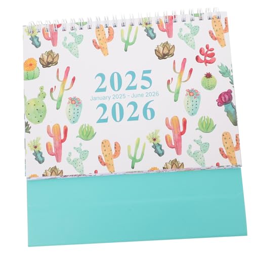 DOITOOL 2025 Kaktus-Tischkalender Desktop-Kalender Mini-Tischkalender kleiner kleiner Tischkalender Standkalender stehender Kalender Kaktuskalender Papier Green von DOITOOL