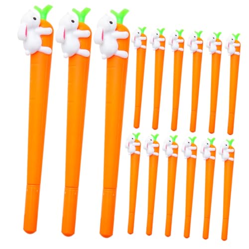 DOITOOL 24 Stück Karotte Gel stift süße Stifte ästhetisch Schule Tintenstift Schreiben glatt kugelschreiber schreibutensilien Cartoon-Kaninchen-Stifte Stift mit Hasenmuster Plastik Orange von DOITOOL