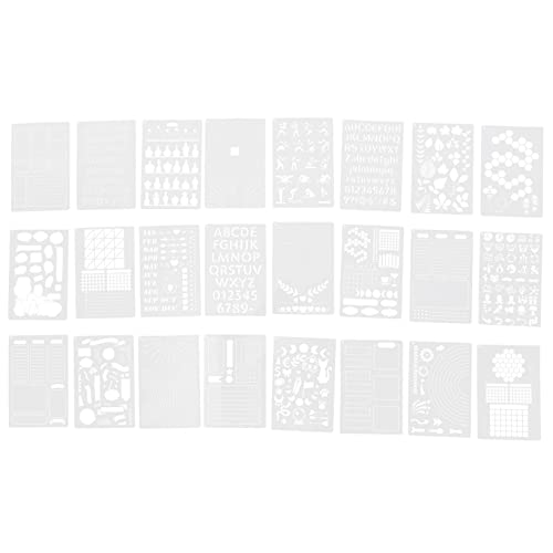 DOITOOL 24Stücke Teiliges Malerei Schablonen Wiederverwendbare Journal Schablonen Für DIY Graffiti Und Wandkunstprojekte Langlebigem Pet Material von DOITOOL