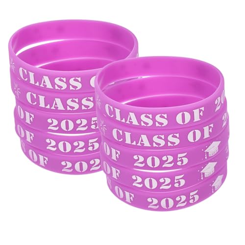 DOITOOL 25 Stück 2025 Graduierungsarmband 2025 Armband Wiederverwendbare Armbänder farbig abschluss Abschlussgeschenke für Studenten Silikonarmband Armbänder aus Silikon Kieselgel von DOITOOL