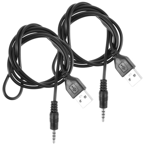 DOITOOL 2st Ohrstöpsel Mehrere Usb-auf-c-kabel Headset Doppelt Usb-wandladegerät Usb c Ladekabel Externe Soundkarten Usb Zu Kabel Lautsprecherkabel Aux Planke Leistungsplatine Black Pvc von DOITOOL