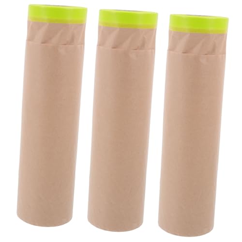 DOITOOL 3 Rollen Abdeckfolie Vorübergehend Oberflächen Malen Dünn Abdeckung Film Schützend Schutz Beidseitig Möbel Maskierung Malerei Für Folie Zum Abdecken Papier Light Brown von DOITOOL