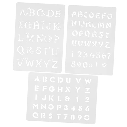 DOITOOL 3 Stück Malvorlage Zeichnung Weiß Briefe Wand Schablonen zum Malen Malerei große Buchstabenschablonen Alphabetschablonen Malschablonen aus Kunststoff das Haustier von DOITOOL