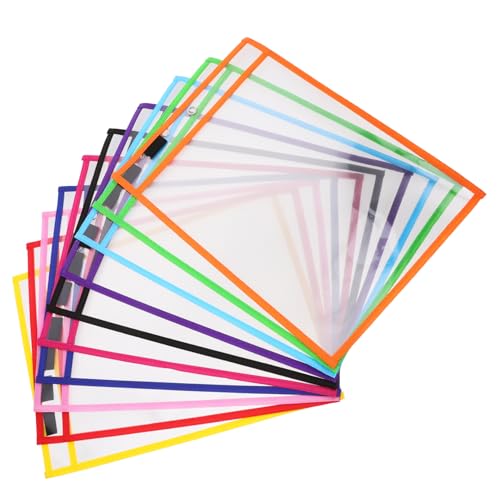 DOITOOL 30 Stück Beschreibbar Trockener Radiergummi Tasche Trocken Abwischbare Taschen Lehrerzubehör Ausstellung Klassenzimmer Müssen Haben Organisatoren Tipp Löschbar Zufällige Farbe von DOITOOL