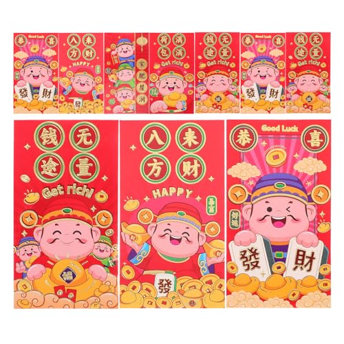 DOITOOL 30 Stück Rote Umschläge Für Das Frühlings Fest Mond- Geldumschläge Festival Pakete Tasche Kind Rote Umschläge in Drachenform Etiketten Frühlingsfest Hongbao Beschichtetes Papier von DOITOOL