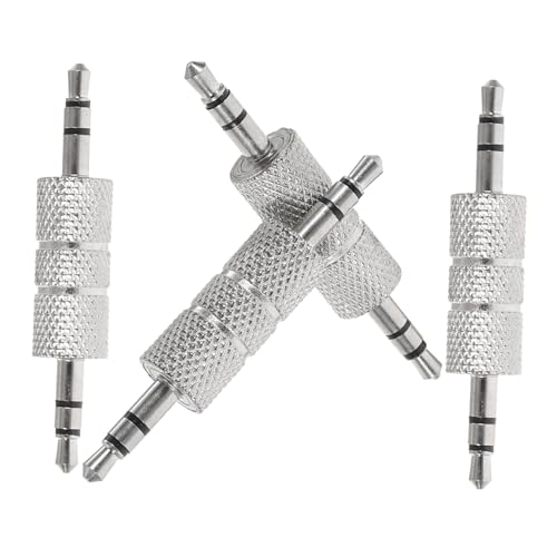 DOITOOL 4 Stück Audio-Stecker Jack Kabel Mikrofon steckverbindung Klinkenstecker Adapter Audioanschluss des Instruments Konvertierungsschnittstelle für Audiogeräte Zinklegierung von DOITOOL