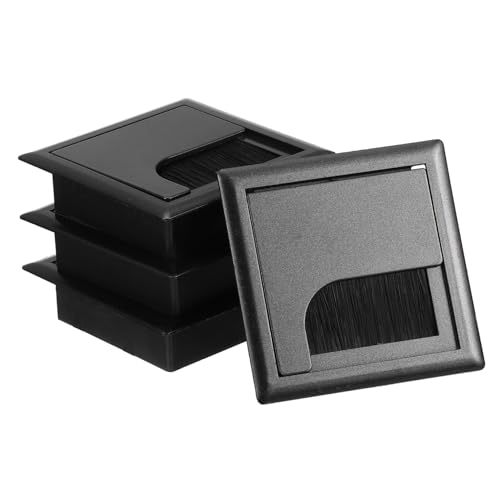 DOITOOL 4 Stück Drahtbox Kabelbox schreintischorganizer Cable Holder kabelwanne Cable Box Schreibtisch Abdeckung Veranstalter das Kabel bürotisch Kabelverwaltungsspeicher Plastik Black von DOITOOL