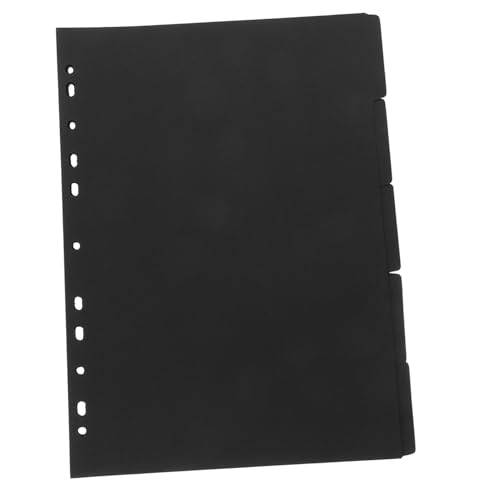 DOITOOL 5 Blätter Index-Trennseite Notizbücher geteilt mehrere Schwarz breit ordner trenner notizbuch register Notizbuch Index Seitenteiler ästhetische Trennwände Binderteiler Papier Black von DOITOOL