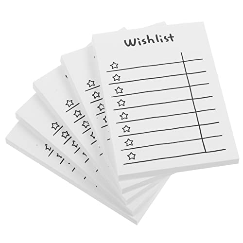 DOITOOL 5 Notizbuch tragbares Schreibpapier undatierter Notizblock praktisches Notizpapier Notizen Notizpapier für Studenten klebrig Antihaft-Memopapiere Notizblock mit Cartoon-Druck Weiß von DOITOOL