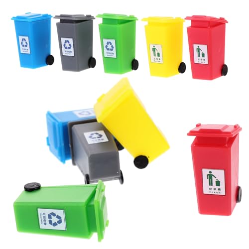 DOITOOL 5 Sätze Mini-mülleimer Kleiner Mülleimer Sandtisch -layout - Tischmülleimer Kleine Mülldosen Mülleimer Klein Kleines Mülltonnenmodell Abs 10 Stück * 5 von DOITOOL
