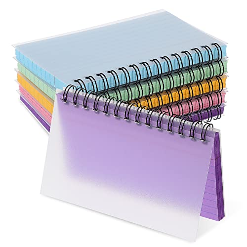 DOITOOL 5 Stück Farbiges Spulenbuch Klein Studieren Süße Karteikarten Notizbuchkarten Bunt Regiert Tragbar Gefüttert Schule Student Notizblock Revision Stationär Blau Mini Papier von DOITOOL