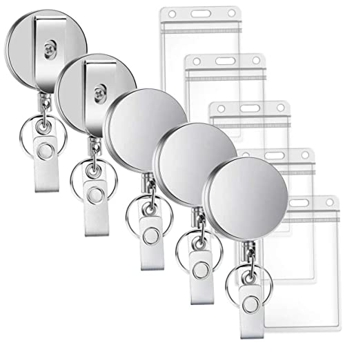 DOITOOL 5 Stück ID-Inhaber namenschild namenstag key chain lornetka die bescherung schlüsselanhänger seat Abzeichen-Clip Abzeichenhalter für Offizier ausziehbarer Ausweishalter Silver DOITOOL 5 Stück ID-Inhaber namenschild namenstag key chain lornetka die bescherung schlüsselanhänger seat Abzeichen-Clip Abzeichenhalter für Offizier ausziehbarer Ausweishalter Silver von DOITOOL