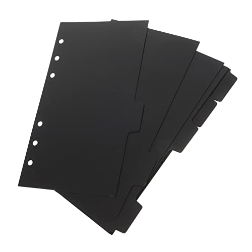DOITOOL 6 Blätter Innenseitenteiler Des Handbuchs Laschen Für Ordner Schule Binderteiler Trennblätter Für Ordner Zeitschrift Bindelaschen Index-tabs Großer Ordner Trenner Schwarz Black Pp von DOITOOL