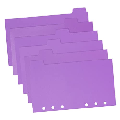 DOITOOL 6 Blatt Blatt Taschentrenner Notizbuch Mit Trennwänden Mini -binder -teiler Registerkarten Nummeriert Bindemittel-separatoren Einfügung Notizbuchteiler Mit Laschen Violett Pvc von DOITOOL
