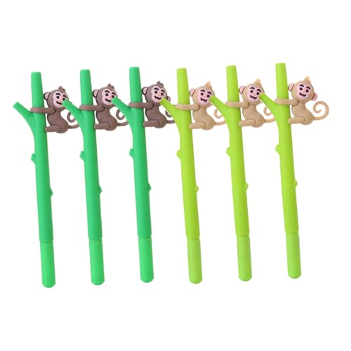 DOITOOL 6 Stück Affenstift Bürodekor Cartoon-Tier-Stifte Kugelschreiber schwarze Stifte Panda-Briefpapier Cartoon Stift Stifte für Tagebuch Tintenstifte zum Schreiben süße Stifte Plastik von DOITOOL