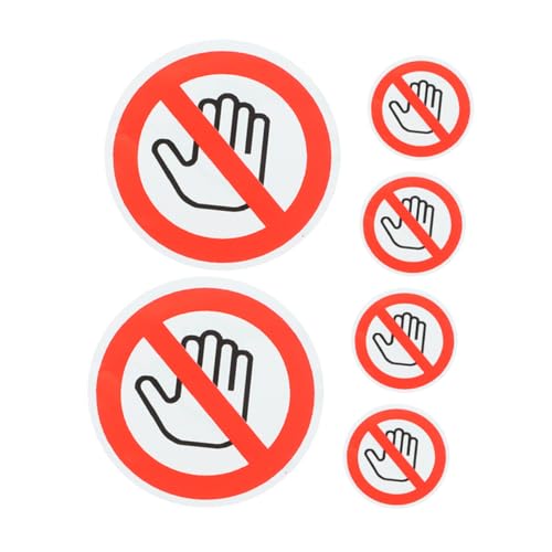 DOITOOL 6 Stück Aufkleber Mit Sicherheitsschildern Zeichen Nicht Berühren Türaufkleber Warnaufkleber Kein Aufkleber Für Die Nutzung Von Mobiltelefonen Rot Selbstklebendes Vinyl von DOITOOL