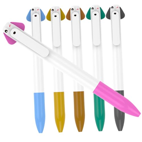 DOITOOL 6 Stück Kleiner Welpen-kugelschreiber Süße Stifte Kugelschreiber Mit Schwarzer Tinte Stifte Mit Radiergummi Stifte Feine Spitze Glatt Schreibende Stifte Löschbare Stifte Plastik von DOITOOL