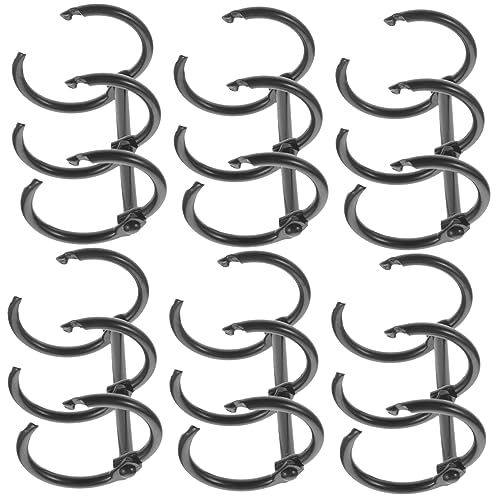 DOITOOL 6 Stück Metallschnalle Lose Klein Büroklammern Farbig Segmentierter Bindering Loch Ordner Sammelalbum Scrapbooking Schlüssel Schrott Clips Legierung Black von DOITOOL