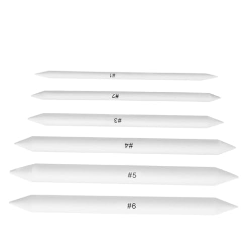 DOITOOL 6 Stück Skizzenpapier Radiergummi Bleistifte Mischstifte Für Buntstifte Mischstäbe Kunstbedarf Ölstifte Radiergummis Für Mischwerkzeuge Zum Zeichnen Zeichnungsmittel Weiß von DOITOOL