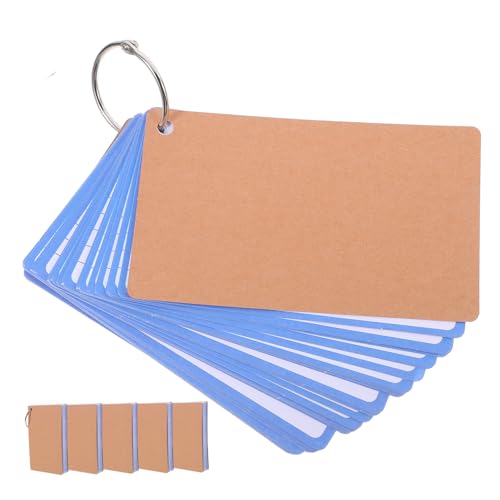 DOITOOL 6 Stück Word Card Notiz Book Notizkarten Mit Ring Farbige Notizkarten Karten Machen Spielkarten Selber Machen Leere Lernkarten Leere Spielkarten Beringte Karteikarten Blau Eisen von DOITOOL