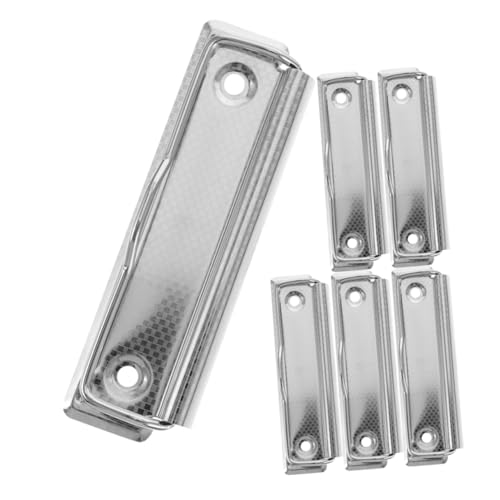 DOITOOL 6 Stück professionelle Dateiclips büroklammern papierklammer klemmzwingen metall Metall-Clip metallschelle Planke montierbar Datei-Clip Pinnwand-Clips Aluminiumlegierung Silver von DOITOOL