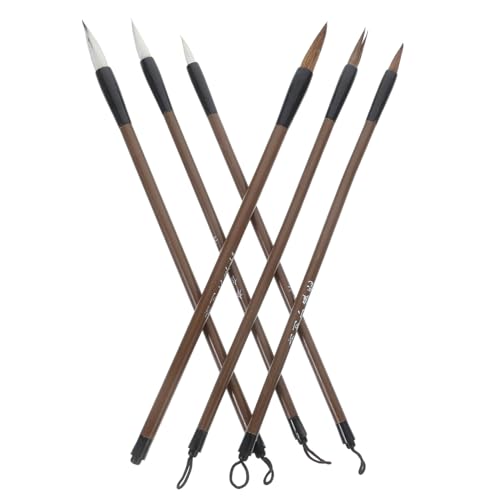 DOITOOL 6 Teiliges Schreibpinsel Klassen Kalligrafiepinsel Großpackung Kleine Farbe Handschriftzug Feiner Kalligrafiestift Anfänger Spitzenpinsel Set Pinselstift Tintenpinsel von DOITOOL