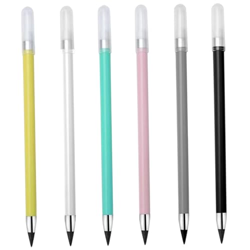DOITOOL 6Stücke Bleistift Tintenloser Bleistift Mit Radiergummi Für Künstler Und Langlebig Und Praktisch Für Zeichnen Und Schreiben Farbe Zufällig von DOITOOL