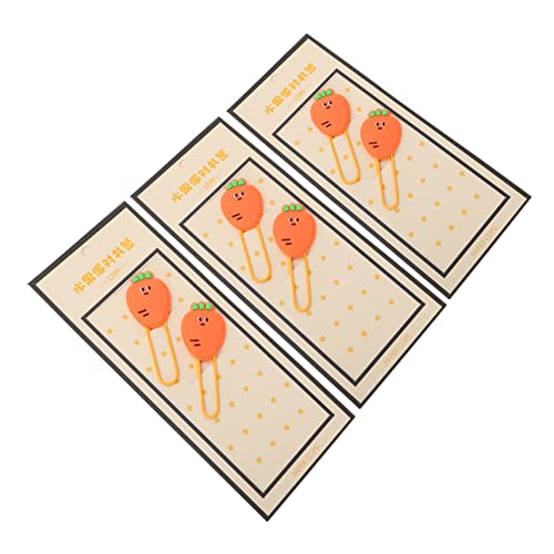 DOITOOL 6Stücke Kreative Papierclips Cartoon Carrot Design Büroklammern Aus Flexiblem Material Langlebig Und Praktisch Für Schule Und Bürobedarf von DOITOOL