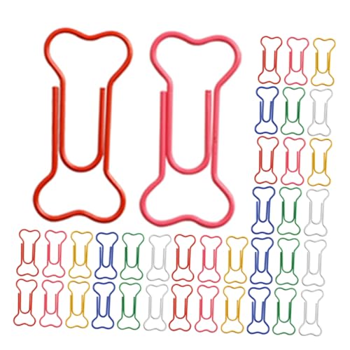 DOITOOL Büroklammernhalter In Knochenform 50 Stück Mini Binderclips Große Clips Büroklammern Hunde Binderclips Kleine Winzige Büroklammern Süße Maschenmarkierer Büroklammern von DOITOOL