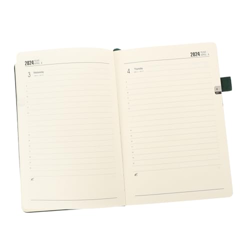 DOITOOL Büroplan Zeitplaner Tagesplaner 2024 Tagebuch Kalenderplaner Notizbilder Notizbuch Täglich Arbeiten Das Monatlich Undatiert Tragbarer Planer-notizblock Spiralblock Kunstleder von DOITOOL