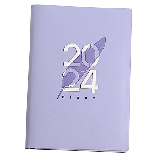 DOITOOL Effizienter Kalender Jährlich Wochenkalender Täglich Zeitplan-notizblock Zeitplaner Datum Notizblock Terminkalender 2024 Planblock Notizbuch Studienplaner Papier Violett von DOITOOL