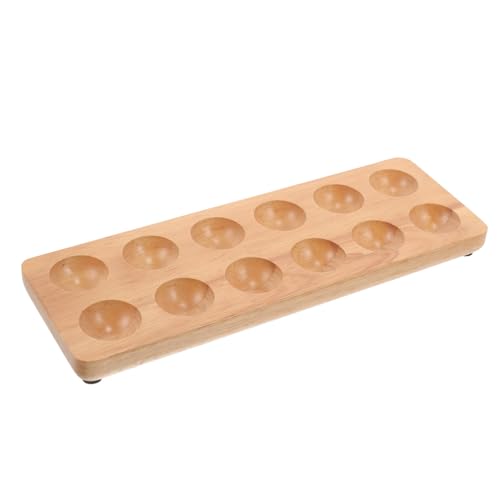 DOITOOL Eierablage eiertablett egg tray Eierbehälter aus Holz Eierhalter-Arbeitsplatte Holztablett Essenstablett Halter für frische Eier Eierregal aus Holz Lebensmittel Eierschale Akazie von DOITOOL