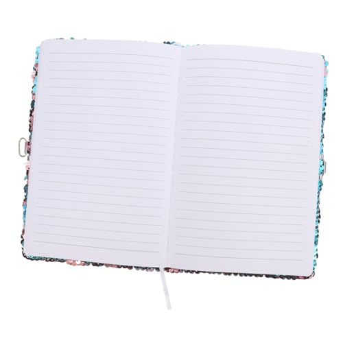 DOITOOL Flip-Pailletten-Notizbuch Taschennotizbuch Sinneswand-Pailletten-Flip-Stoff für Mädchentagebuch mit Schloss und Schlüssel unscharfes Tagebuch Papier Blue von DOITOOL