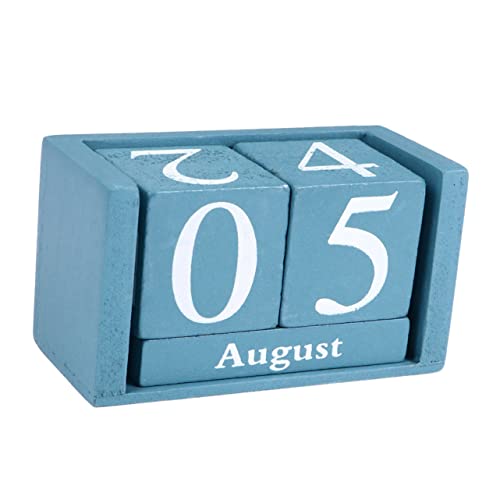 DOITOOL Holz Kalender Im Vintage Stil Perpetueller Tischkalender Für Büro Zuhause Wiederverwendbar Mit Monats Und Datumsblöcken Rustikale Deko Für Cafés Und Restaurants von DOITOOL