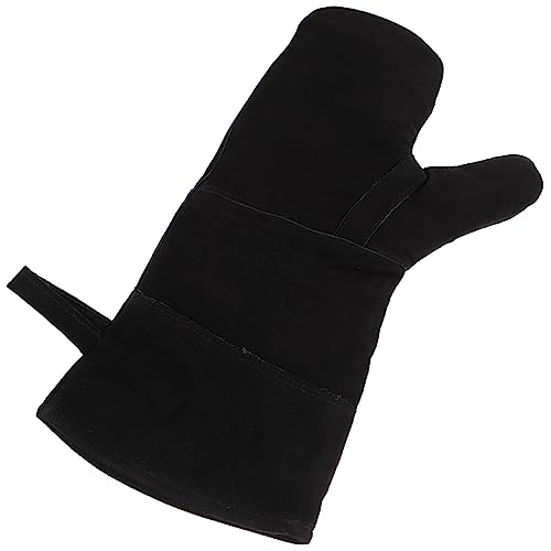 DOITOOL Isolierte Grillhandschuhe Extra Lange Topflappen Grillen Kochhandschuhe Und Topflappen Kaminhandschuhe Groß Feuerfest Schweißhandschuhe Beständig Feuerhandschuhe Ofen Grills Black von DOITOOL