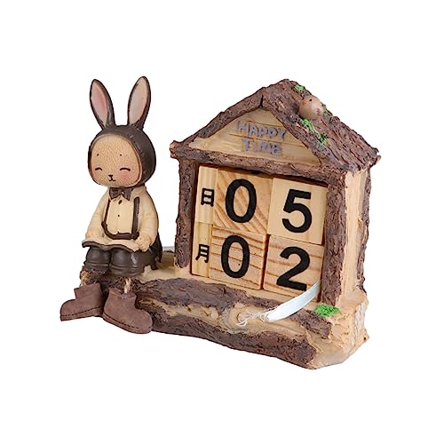 DOITOOL Kalender aus Holz Kalenderblock Tischdeckel Miniatur Dekorationen Heimdekoration tischkalender bürodeko desk calendar genschenkideen Desktop-Kalender in Hausform Hölzern von DOITOOL