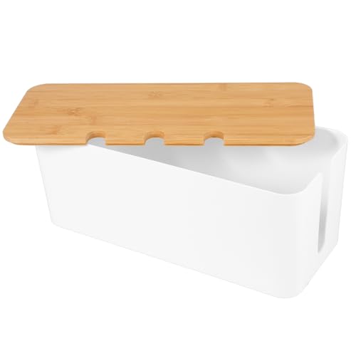 DOITOOL Kasten Aufbewahrungsbox Für Klemmbrett Elektronisch Technik Gadget Kabelbinder Kabelhalter Für Nachttisch Ladekabel-Organizer Bausatz Behälter Machen Lösung Kabelklammern Weiß Pp von DOITOOL