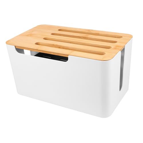 DOITOOL Kasten Heim-Breitband-Katze Kabel aufbewahrungsbox Kabel verstecken kabelsammler Kabelorganizer Box Kabelverwaltung Kabel-Organizer Kabelorganisator Gerätekabelhalter pp Weiß von DOITOOL