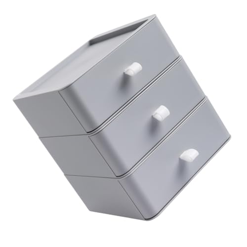 DOITOOL Mehrschichtige Aufbewahrungsbox Schublade Veranstalter Büro Desktop-speicher-organizer Organisatoren Schwer Groß Brust Tablett Desktop-briefpapierboxen Grey Plastik von DOITOOL
