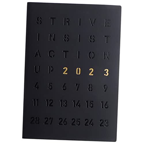 DOITOOL Notizbuch 2023 effizienter Planer Jahresplaner 2023 Notizblock für Arbeit Arbeitsplanblock mit auftragsbuch aufgabenheft planenösen Terminkalender Arbeitskalender Kunstleder Black von DOITOOL